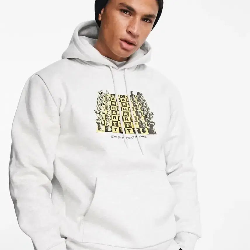 [BUNJANG] Carhartt WIP Checkerboard Graphic Hoodie Grey L / (L) 칼하트 wip 후드 그레이