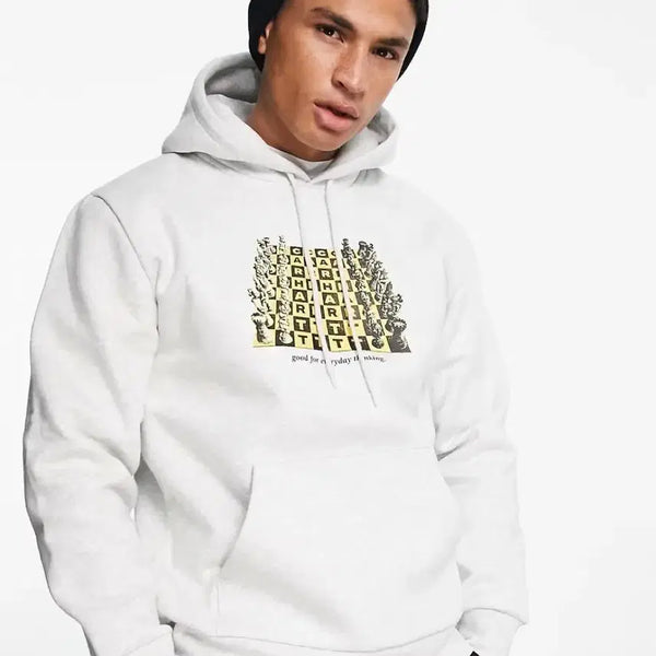 [BUNJANG] Carhartt WIP Checkerboard Graphic Hoodie Grey L / (L) 칼하트 wip 후드 그레이