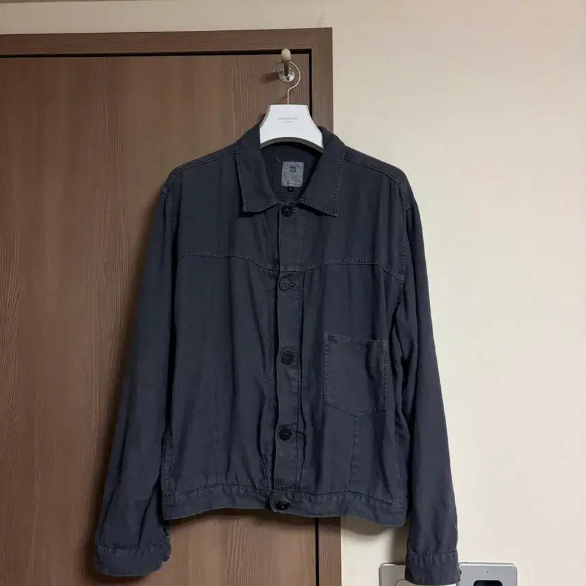 [BUNJANG] Politeure Linen Trucker Jacket Blue / [2]폴리테루 린넨 트러커 블루