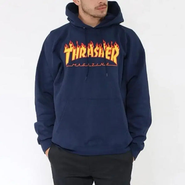 [BUNJANG] Thrasher Flame Hoodie Navy XL / [XL] 트레셔 플레임 후드