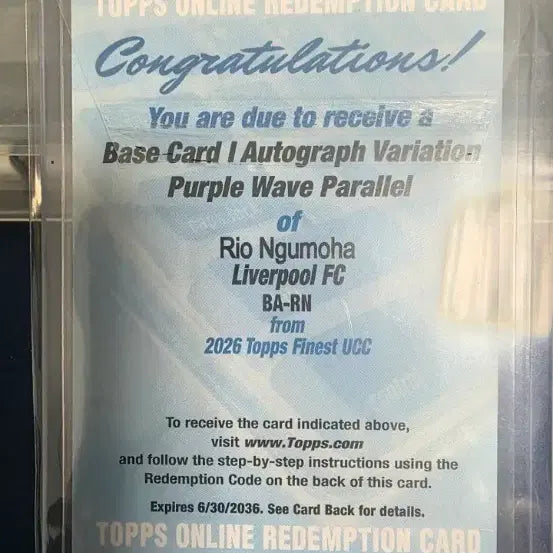 [BUNJANG] 2026 Topps Finest UCC Eun Kumo Ha Auto Purple Wave Parallel / 2026 Topps Finest UCC 은구모하 오토 리뎀