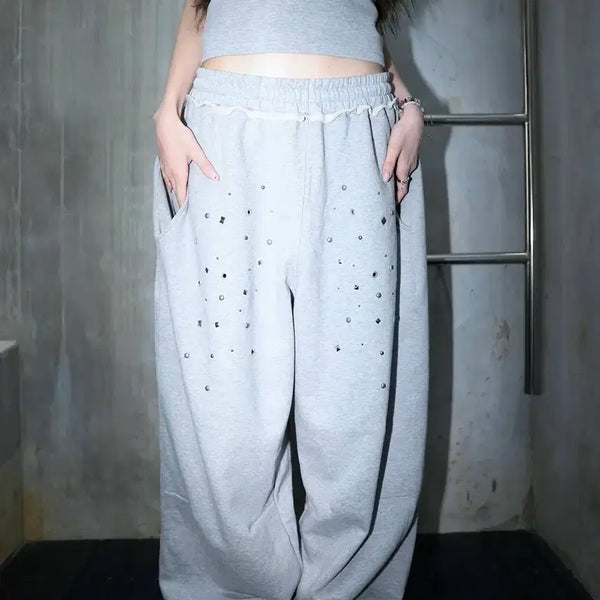 [BUNJANG] Ader Error Studded Sweatpants (Grey) / 알디유 스터드 스웻팬츠 (그레이)