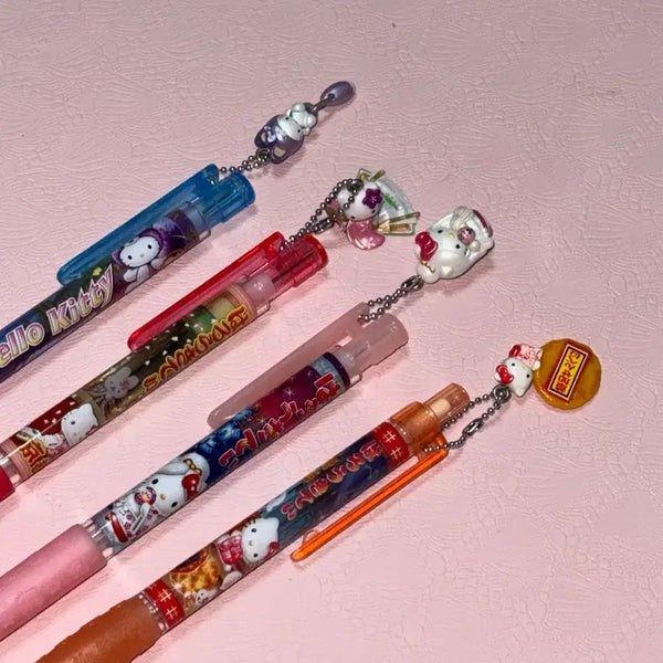 [BUNJANG] Sanrio Kitty Strap Mechanical Pencil Set / 일괄) 키티스트랩 샤프 4종