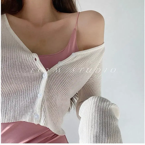 [BUNJANG] Ivory Cardigan - New / 살안타템 가디건 아이보리 새상품