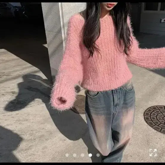 [BUNJANG] Avely Angora Knit / 에이블리 핑크 앙고라 니트 판매