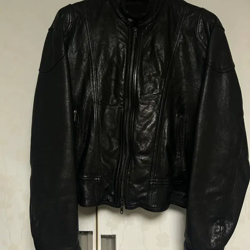 [BUNJANG] Elmood 1125 Knife Lambskin Leather Jacket Black / 엘무드 lmood 1125 나이프 램스킨 레더자켓 블랙 44
