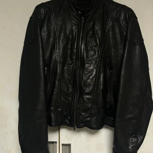 [BUNJANG] Elmood 1125 Knife Lambskin Leather Jacket Black / 엘무드 lmood 1125 나이프 램스킨 레더자켓 블랙 44