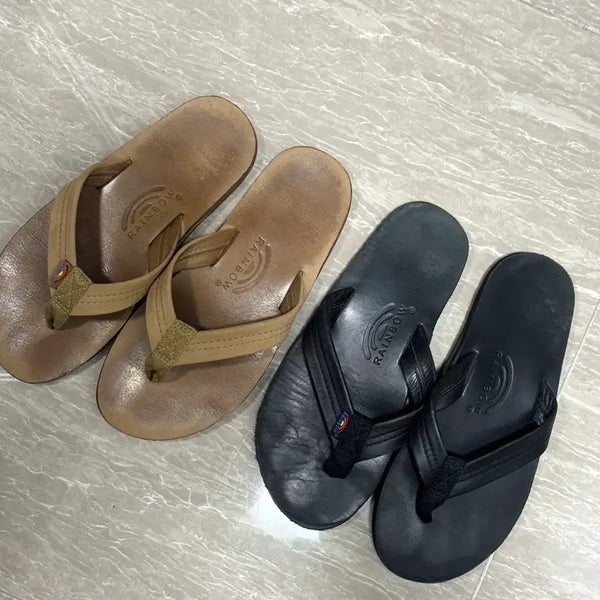 [BUNJANG] Rainbow Sandals Men's Single Layer Sierra Brown/Black Bundle Set / 레인보우샌들 남성 M 260-270 2켤레 일괄