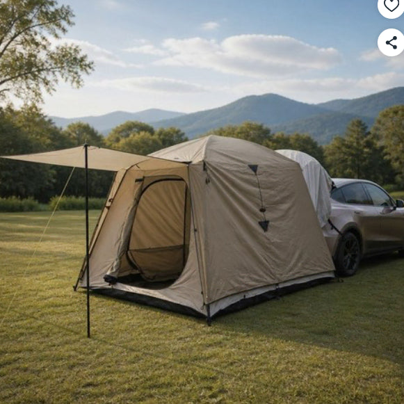 [BUNJANG] Large Double-Layer One-Touch Tailgate Tent with Integrated Sunshade (3x3x1.9m) / 대형 차박텐트 이중층 원터치 테일게이트텐트 일체형 그늘막 3*3*1.9m