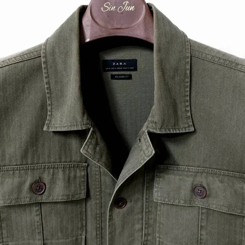 [BUNJANG] Zara Herringbone Cotton Relaxed Fit Blazer XL / 자라 헤링본 코튼 105~110