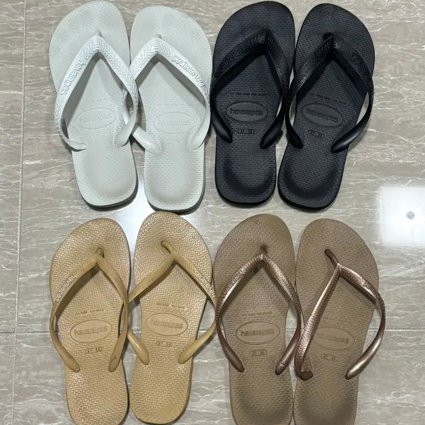 [BUNJANG] Havaianas Flip-Flops Bundle Set (Size 37-38, 4 Pairs) / 하바이아나스 쪼리 37-38 4켤레 일괄