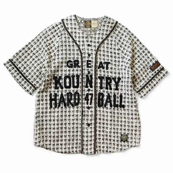 [BUNJANG] Kapital Tweed Baseball Shirt / 캐피탈 트위드 베이스볼 셔츠