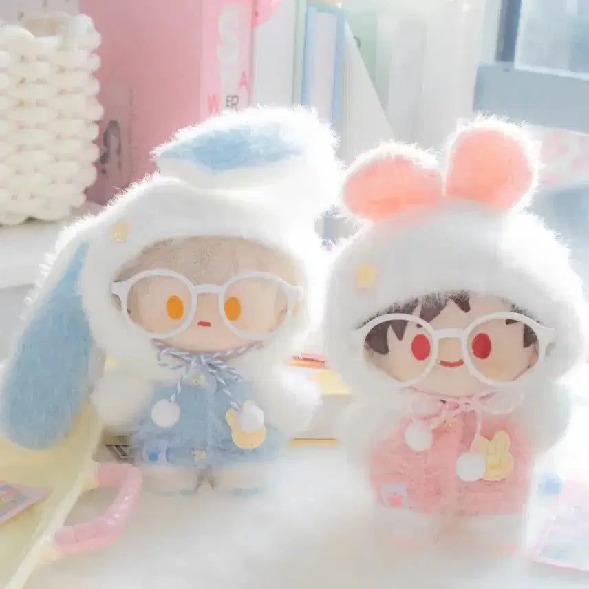 [BUNJANG] Bundle Set 10cm Rabbit Plush Doll Clothes & Socks / (일괄) 누이 털 토끼 인형 인형옷 의상 양도 판매 10cm 10깅
