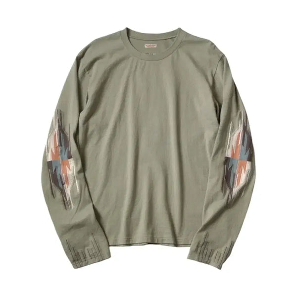 [BUNJANG] Kapital Long Sleeve T-Shirt Olive Green Ortega / 캐피탈 롱슬리브 티셔츠 올리브 그린 오르테가