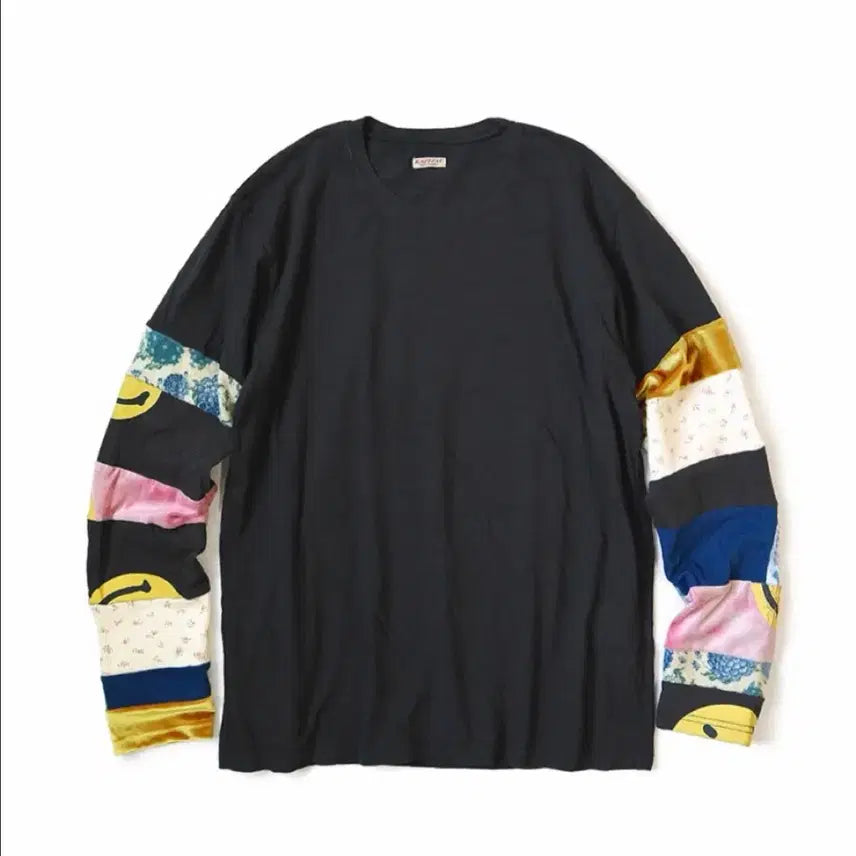 [BUNJANG] Kapital Patchwork Long Sleeve T-Shirt / 캐피탈 패치워크 티셔츠