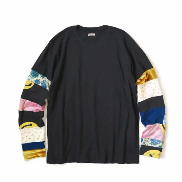 [BUNJANG] Kapital Patchwork Long Sleeve T-Shirt / 캐피탈 패치워크 티셔츠