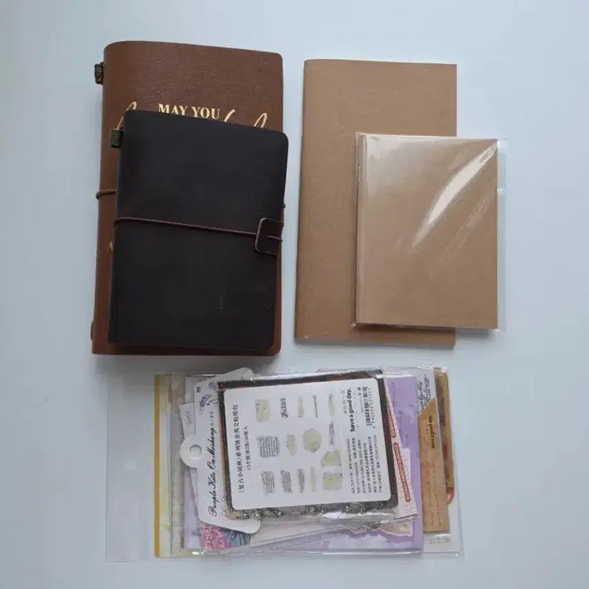 [BUNJANG] Travelers Notebook Original & Passport Size Leather Diary Set / 트래블러스 노트 오리지널, 패스포트 사이즈 빈티지 가죽 다이어리