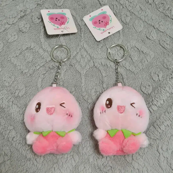[BUNJANG] Lovely Peach Couple Doll Keychain Set / 커플 인형 키링 러블리 피치 2종 세트