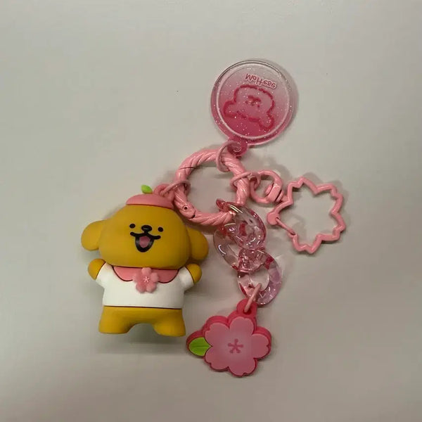[BUNJANG] Maltese Retriever Cherry Blossom Keyring / 몰티즈 리트리버 벚꽃 키링
