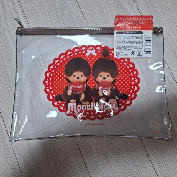 [BUNJANG] Monchhichi Transparent Zipper Pouch L Size / [새상품] 몬치치 투명 지퍼 파우치 L 사이즈