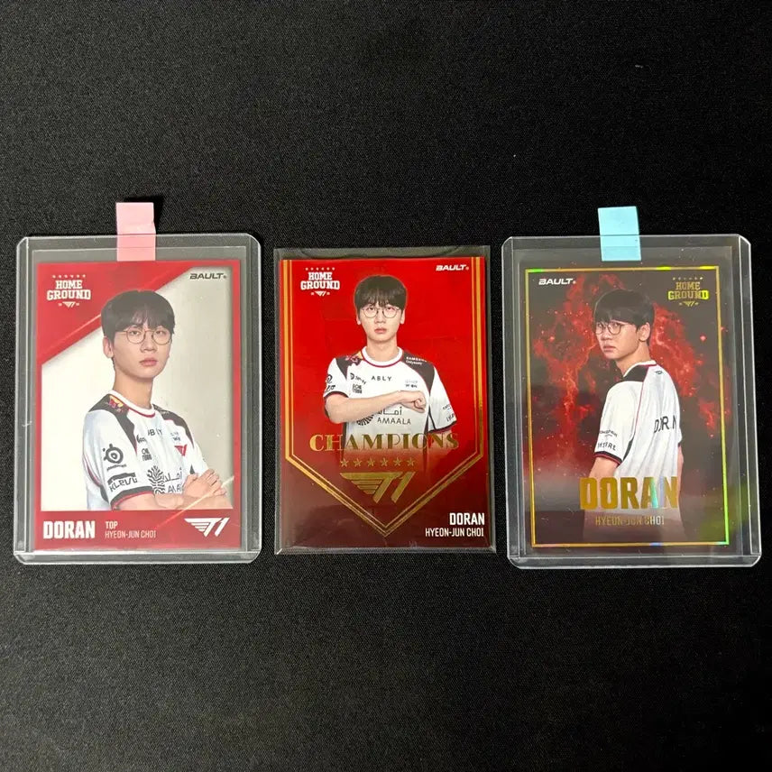 [BUNJANG] T1 Doran 3-Type Trading Card Set with Champion Card / 볼트 트레이딩 카드 T1 도란 3종 세트, 챔피온스 카드 포함