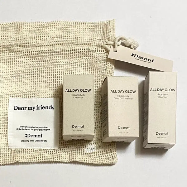 [BUNJANG] Dimaf Cleansing 3-Piece Mini Set (Cleanser + Milk + Oil) / 디마프 클렌징 3종 미니 세트 (클렌저 +밀크 + 오일) 파우치
