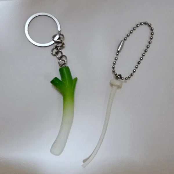 [BUNJANG] Scallion and Mushroom Keychain Set / 대파 모양 키링과 버섯키링 2개 세트