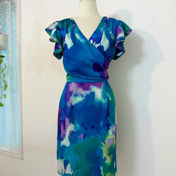 [BUNJANG] Adrienne Vittadini Silk Wrap Dress / 수입 ADRIENNE VITTADINI 실크원피스
