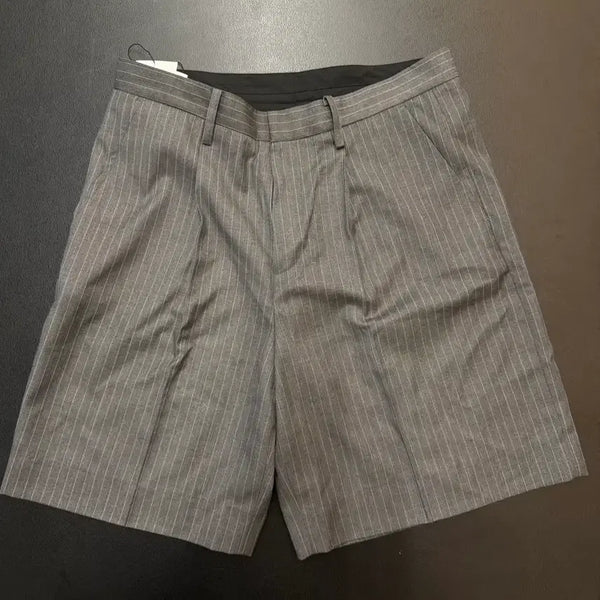 [BUNJANG] Dusty White Stripe Pintuck Shorts (Size S) / 더스티화이트 스트라이프 핀턱 반바지 S