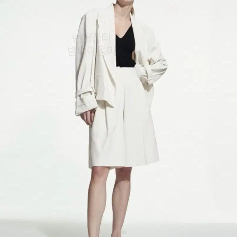 [BUNJANG] System 21SS Oatmeal White Oversized Cropped Trench Jacket / (정가49만 거의새거) 21ss 한섬 시스템 숏 자켓 오트밀화이트 system 오픈형 오버핏 루즈핏 크롭 트렌치