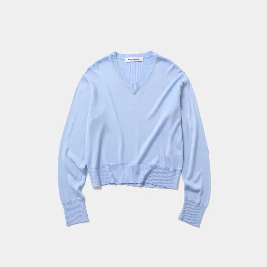 [BUNJANG] Line V-Neck Knit Light Blue / Line vneck knit_Light blue