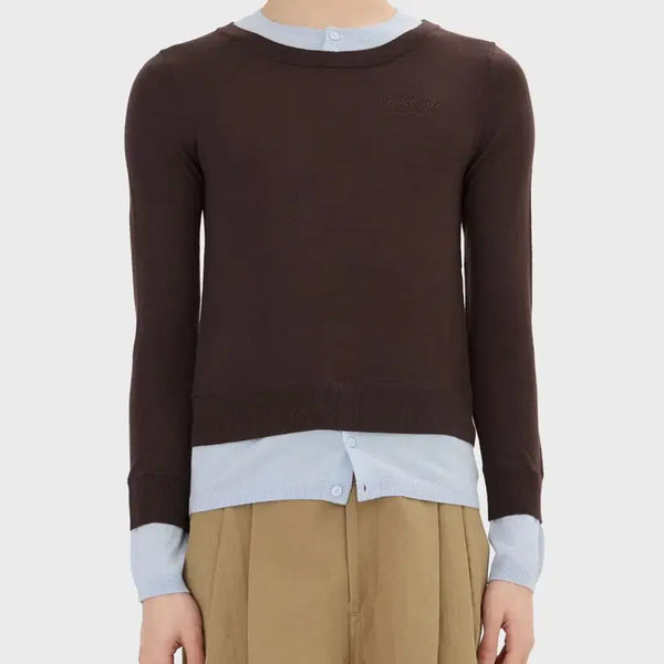 [BUNJANG] Charles Jeffrey Loverboy Double Soft Jumper Brown Light Blue / 찰스 제프리 러버보이 더블 소프트 점퍼 브라운 라이트 블루