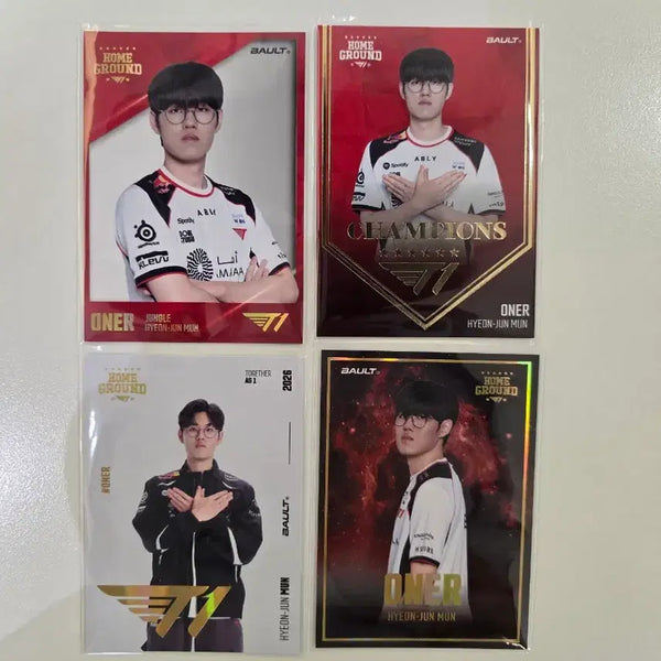 [BUNJANG] T1 Faker Bolt Trading Card Rare Set (Includes Champions) / T1 티원 오너 볼트 트레이딩 카드 레어 4종 팝니다! (챔피언스 포함)