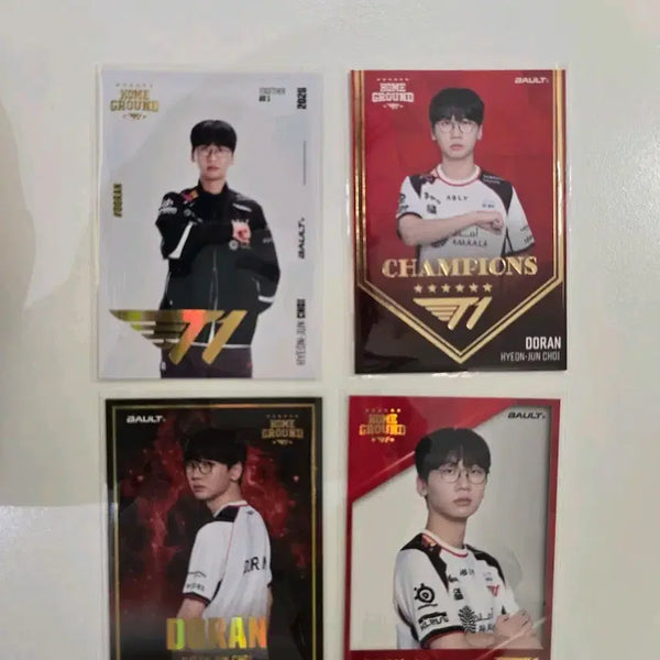 [BUNJANG] T1 Doran Bault Trading Card Rare Set (Includes Champions Card) / T1 티원 도란 볼트 트레이딩 카드 레어 4종 팝니다! (챔피언스 포함)