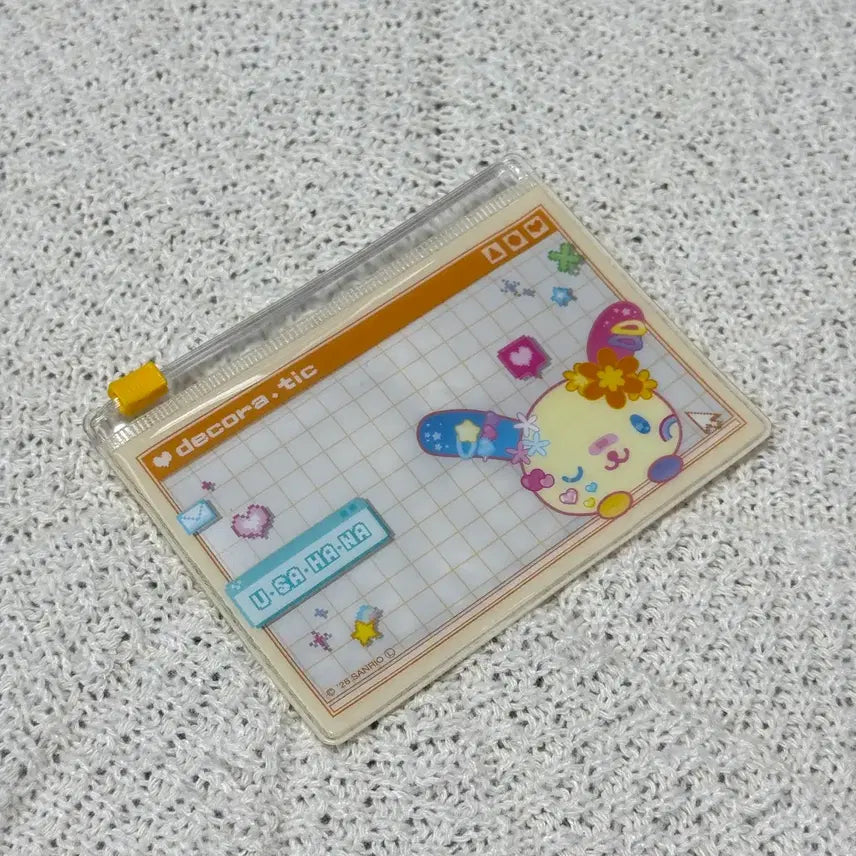 [BUNJANG] Sanrio Usahana Decoratic Clear Zipper Pouch / 산리오 우사하나 데코라틱 클리어 지퍼 파우치