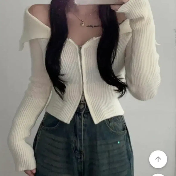 [BUNJANG] Two-Way Off-Shoulder Knit / 투웨이 오프숄더 니트