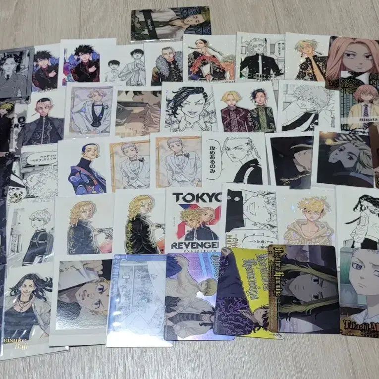 [BUNJANG] Tokyo Revengers, Project SEKAI, Blue Lock, Jujutsu Kaisen, Spy x Family Wafer Card & Color Paper Bundle Set / 도리벤 파샤 웨하스카드 등 80장 색지 4종 일괄