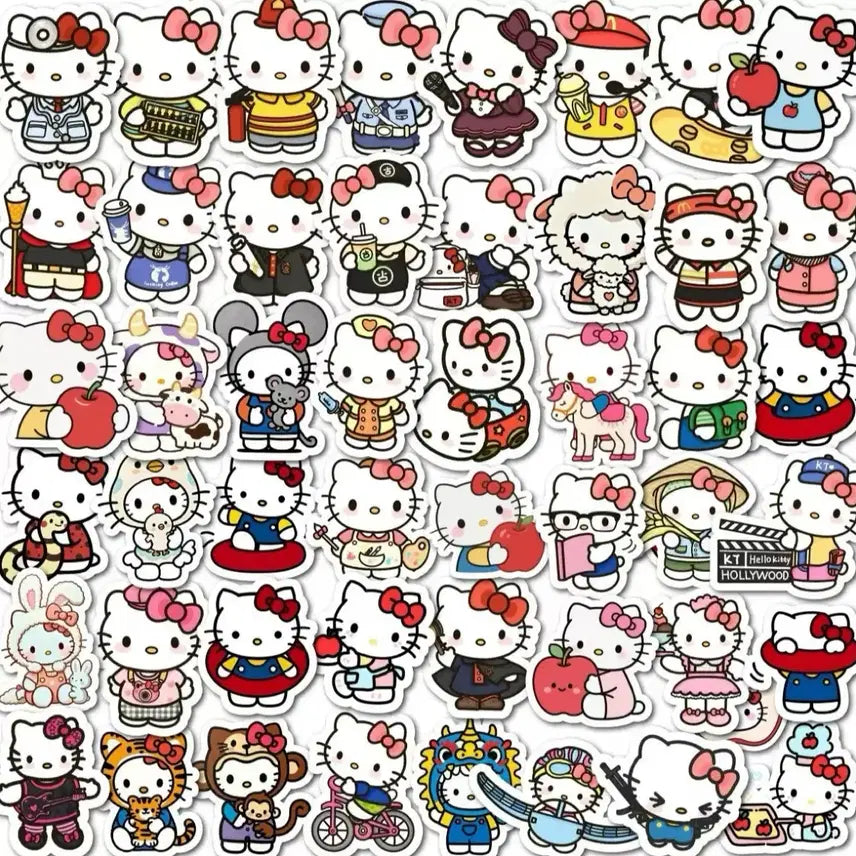 [BUNJANG] Hello Kitty Die-Cut Stickers (50 Pieces) / (50p) 키티 직업 조각 스티커