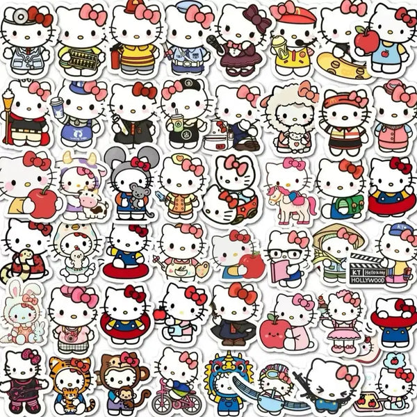 [BUNJANG] Hello Kitty Die-Cut Stickers (50 Pieces) / (50p) 키티 직업 조각 스티커
