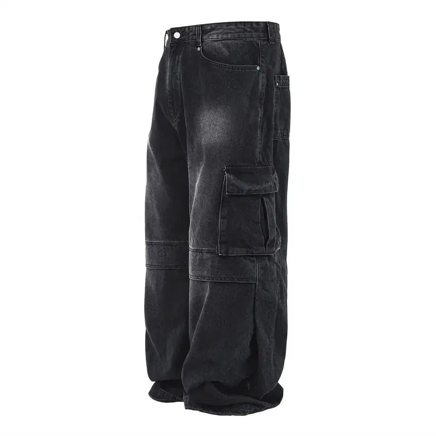 [BUNJANG] Hidden Behind Side Cut Denim Cargo Pants M & L / 히든비하인드 SIDE CUT DENIM CARGO 카고 팬츠 바지 M & L