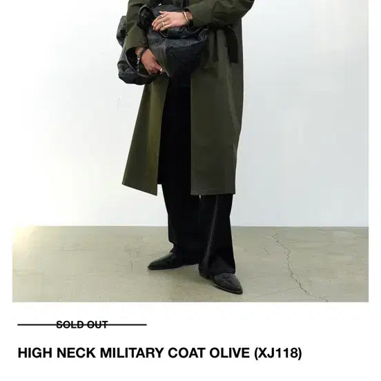 [BUNJANG] Allenne Highneck Military Coat Olive / [1] 새상품 알렌느 하이넥 밀리터리 코트 올리브 (XJ118)