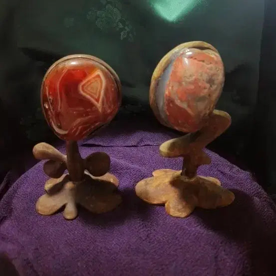 [BUNJANG] Agate Type Pattern Stone (Set of 2) / 마노계 문양수석 2점