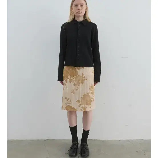 [BUNJANG] Nothing Everything Silk Floral Midi Skirt / 낫띵에브리띵 실크 플로럴 미디 스커트