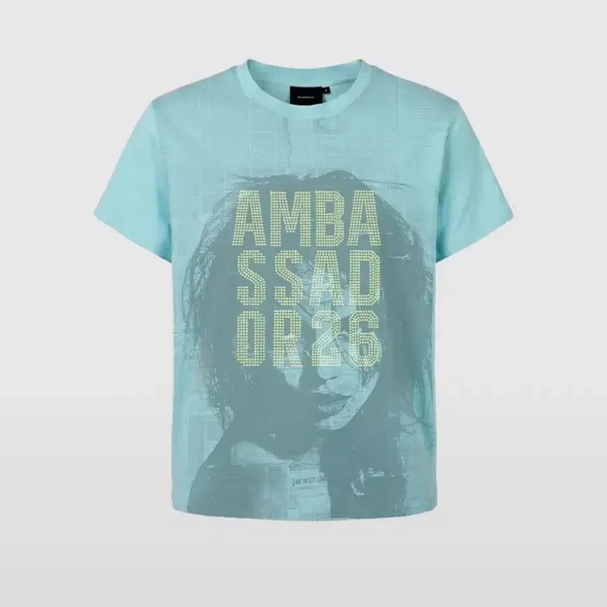 [BUNJANG] Bad Blood Ambassador 26 Rhinestone T-Shirt - Mint / 배드블러드 앰버서더 26 라인스톤 페이지 1/2 티셔츠 - 민트