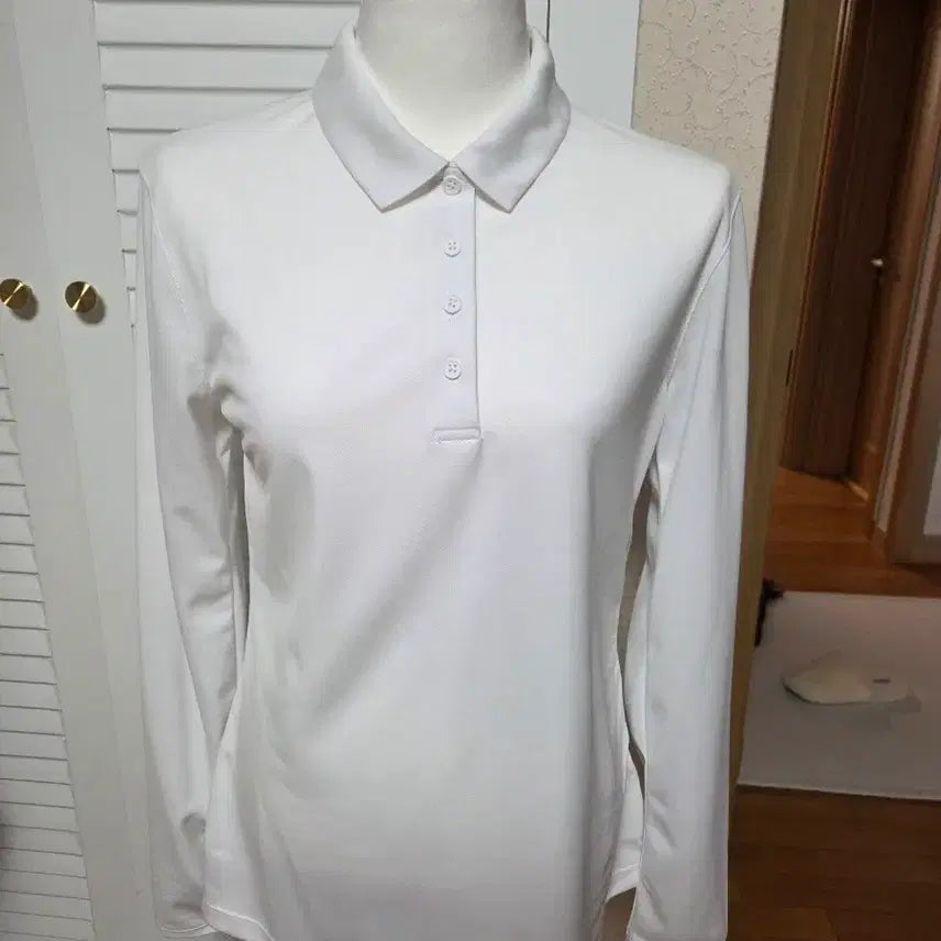 [BUNJANG] Nike Women's Dri-FIT Long Sleeve Golf Polo Shirt White M / 나이키 여성 드라이핏 긴팔 골프 카라티 화이트 M