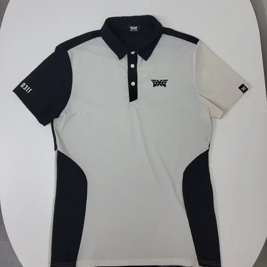 [BUNJANG] PXG Golf Wear 0311 Collar T-shirt Black/White / PXG 골프웨어 0311카라티 블랙/화이트L