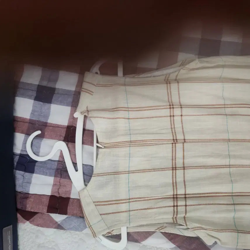 [BUNJANG] Checkered Shirt Beige/Brown / 체크무늬 셔츠 베이지/브라운