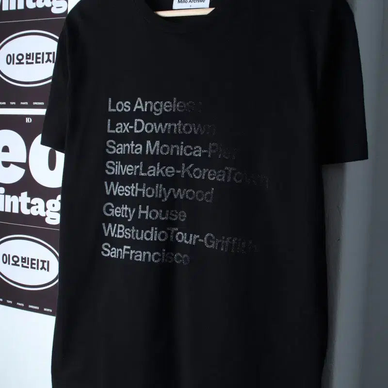 [BUNJANG] M-L Milo Archive Lettering Graphic T-Shirt Black / (M-L) 밀로 아카이브 반팔 티셔츠 레터링 그래픽 블랙-H36936