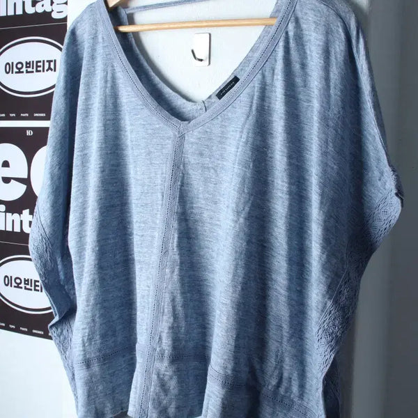 [BUNJANG] N'taller Wide Neck Short Sleeve T-Shirt / W(S-L) 앤테일러 반팔 티셔츠 와이드넥 반소매 나시 마-H36940