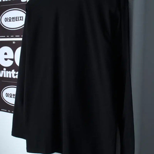 [BUNJANG] M Hugbon Long Sleeve T-Shirt, Unused, Plain Black, Spandex, Muscle Fit - H36950 / (M) 허그본 긴팔티셔츠 새상품 무지 블랙 스판 머슬핏-H36950